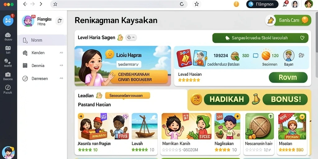 Sistem reward menarik yang memotivasi bermain lebih giat.